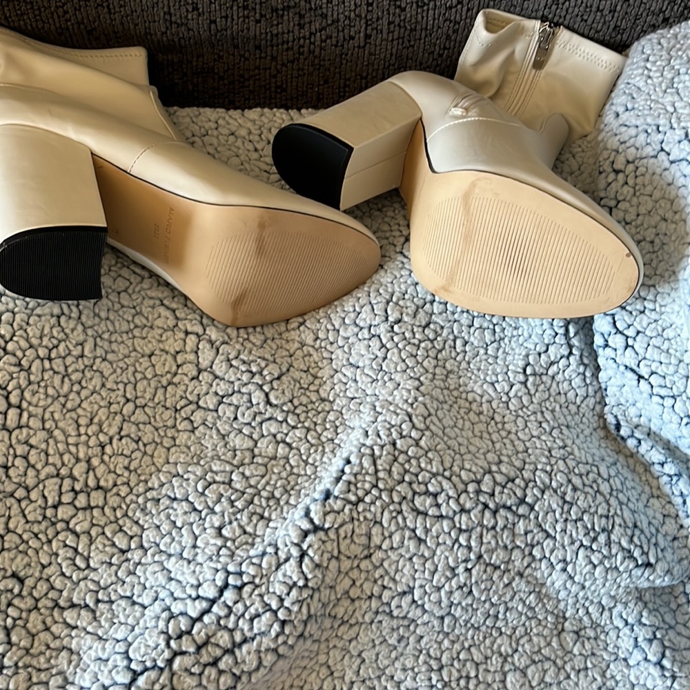 Marc Fisher Light Beige Booties Size 8 1/2 - Worn… - image 2